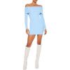 Forever 21 Women’s Off-The-Shoulder Mini Sweater Dress(Blue Water)