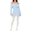 Forever 21 Women’s Off-The-Shoulder Mini Sweater Dress(Stone Blue)
