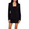 Forever 21 Womens Shawl Lapel Blazer(Black)