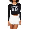 Forever 21 Women’s Sporty 89 Cropped Tee(Black)
