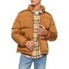 Forever 21 mens Quilted Puffer Jacket(Brown)