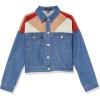 Forever 21 womens Colorblock Denim Jacket(Denim/Multi)