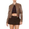 Forever 21 womens Faux Leather Moto Jacket(Espresso)