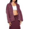 Forever 21 womens Quilted Zip-up Jacket(Wine)