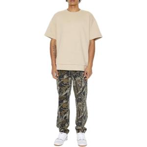 Forever 21 Men’s Slim-fit Leaf Print Pants(Taupe)