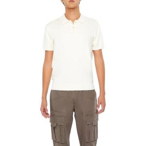 Forever 21 Men’s Sweater-Knit Polo Shirt(White)