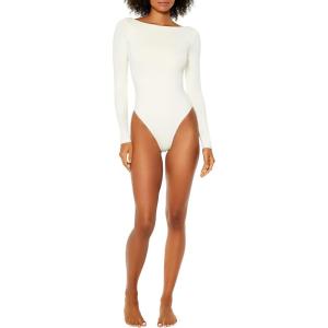 Forever 21 Women’s Contour Sculpt Long-Sleeve Bodysuit Egret Large White