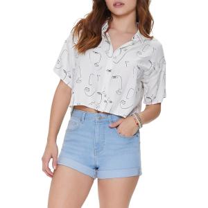 Forever 21 Womens Curvy Rolled Cuff Denim Shorts(Light Denim)