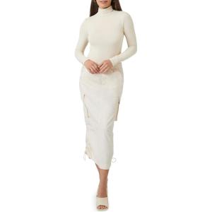 Forever 21 Women’s Fitted Mock Neck Bodysuit(Cream)