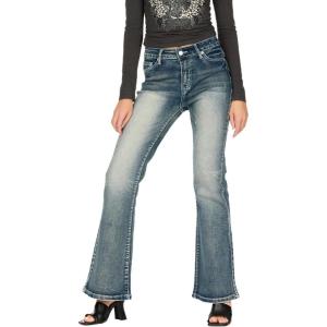 Forever 21 Women’s Flare Denim High-Rise Slim Fit Stretch Jeans-Retro Y2k Style(Dark Blue)