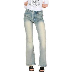 Forever 21 Women’s Flare Denim High-Rise Slim Fit Stretch Jeans-Retro Y2k Style(Light Blue)