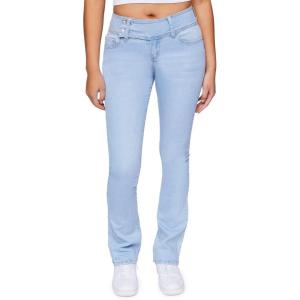 Forever 21 Women’s Mid-Rise Bootcut Jeans(Light Denim)