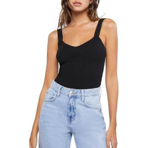 Forever 21 Women’s Ribbed Sweater-Knit Top(Black)