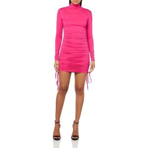 Forever 21 Womens Ruched Drawstring Mini Dress(Fuchsia)