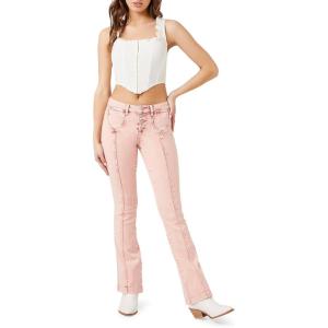 Forever 21 Women’s Seamed Mid-Rise Bootcut Jeans(Clay)