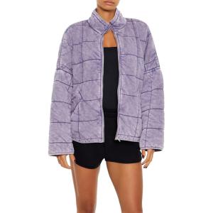 Forever 21 womens Quilted Zip-up Jacket(Lavender)