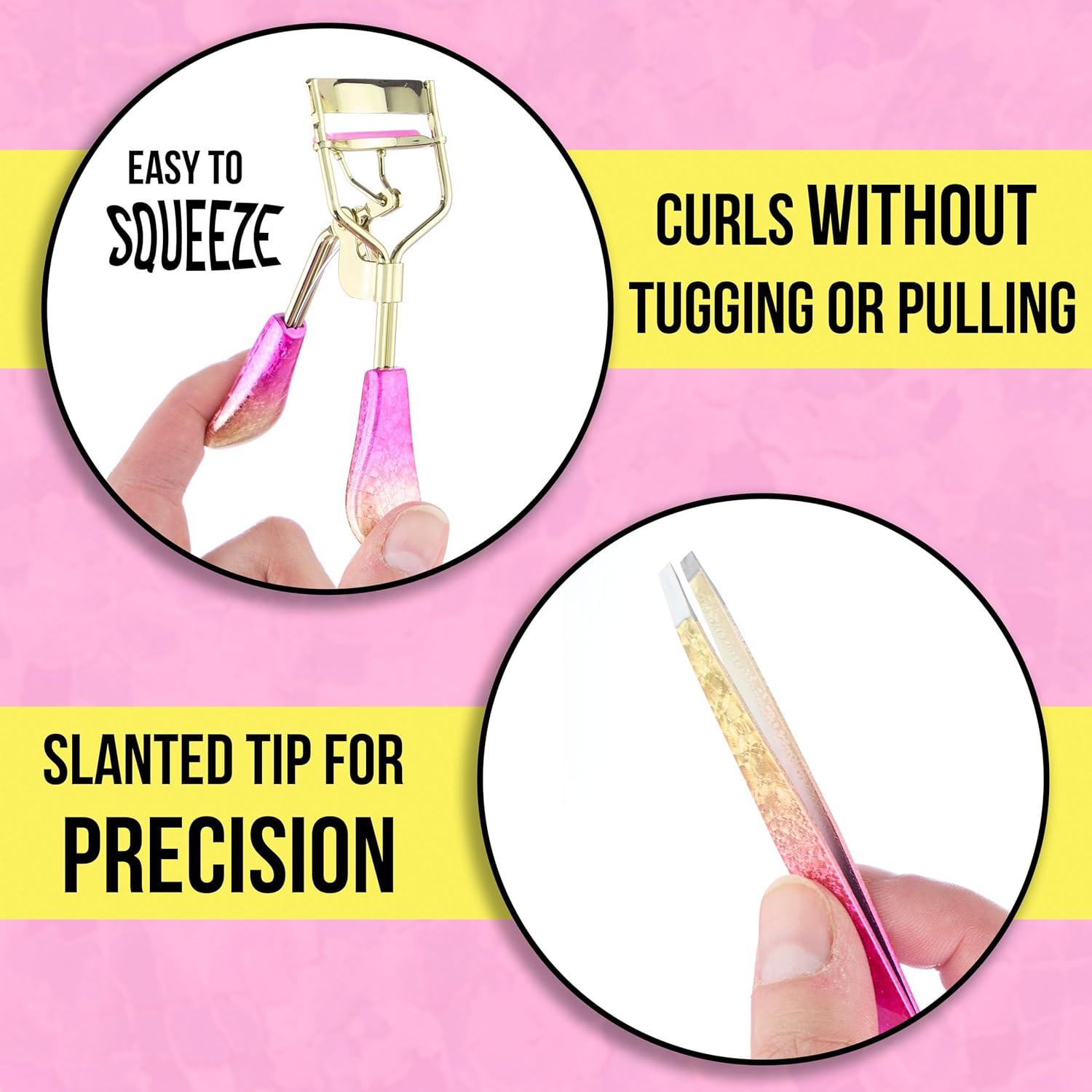 imageEyelash Curler ampamp Tweezer Set 2pc Lash Kit wPrecision Lash Curler ampamp Lash Tweezers for Eyelash Strips False Eyelash Applicator Tool Kit