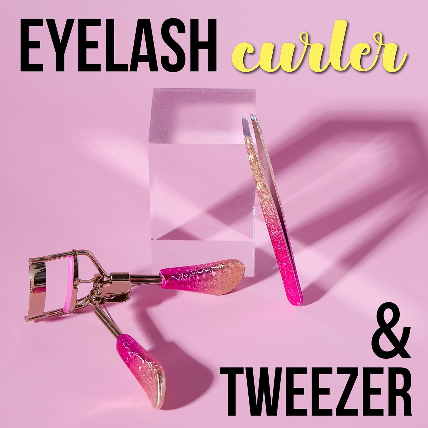 imageEyelash Curler ampamp Tweezer Set 2pc Lash Kit wPrecision Lash Curler ampamp Lash Tweezers for Eyelash Strips False Eyelash Applicator Tool Kit