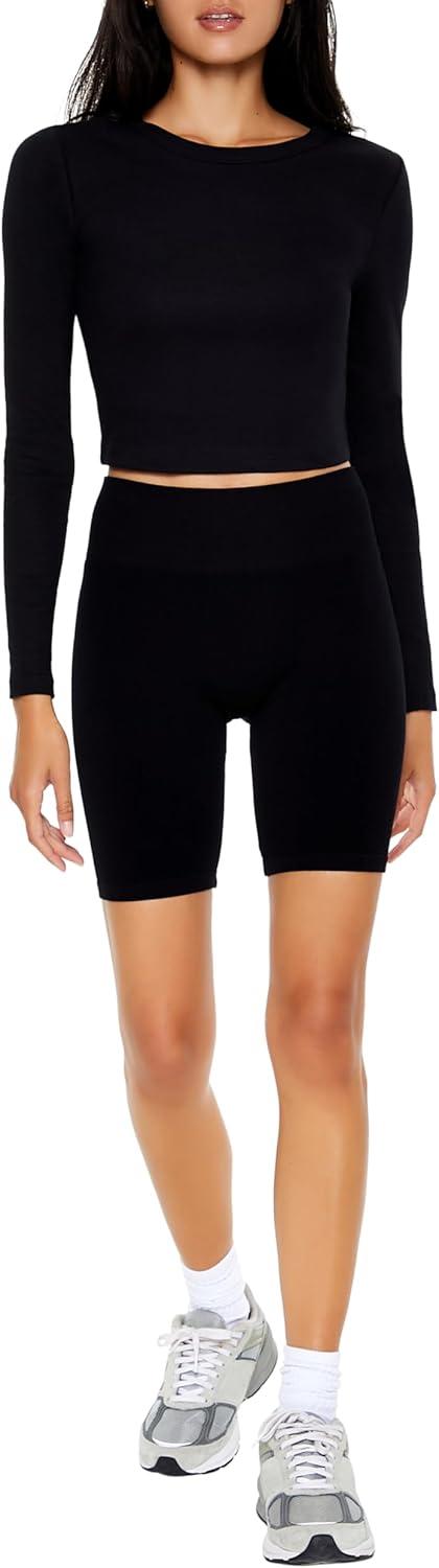 imageForever 21 Womens CottonBlend Crop TopBlack