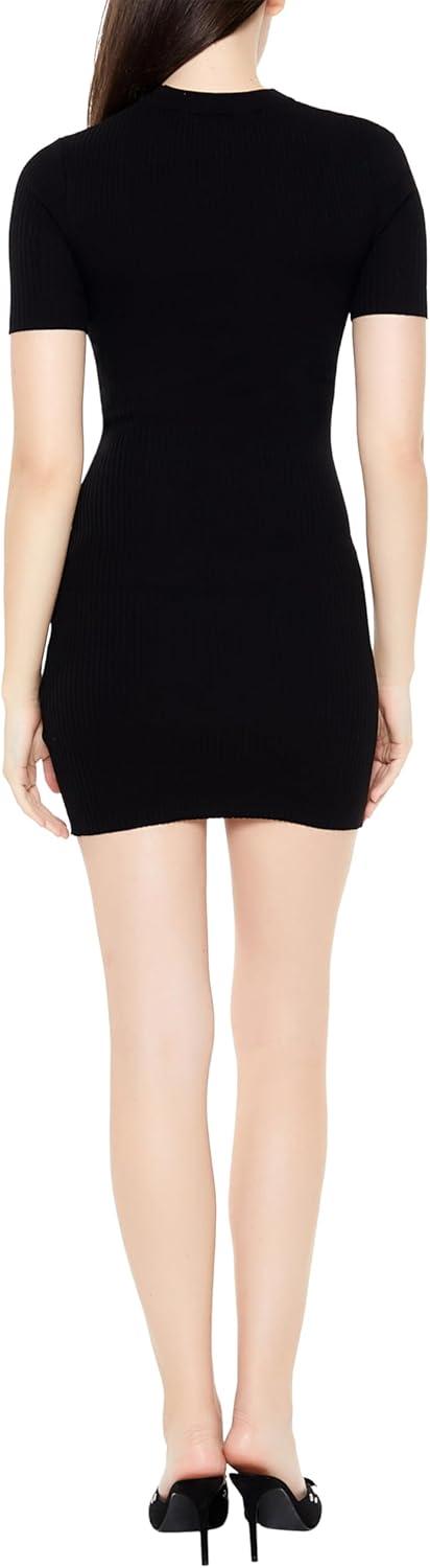 imageForever 21 Womens Laceup Mini Sweater DressBlack
