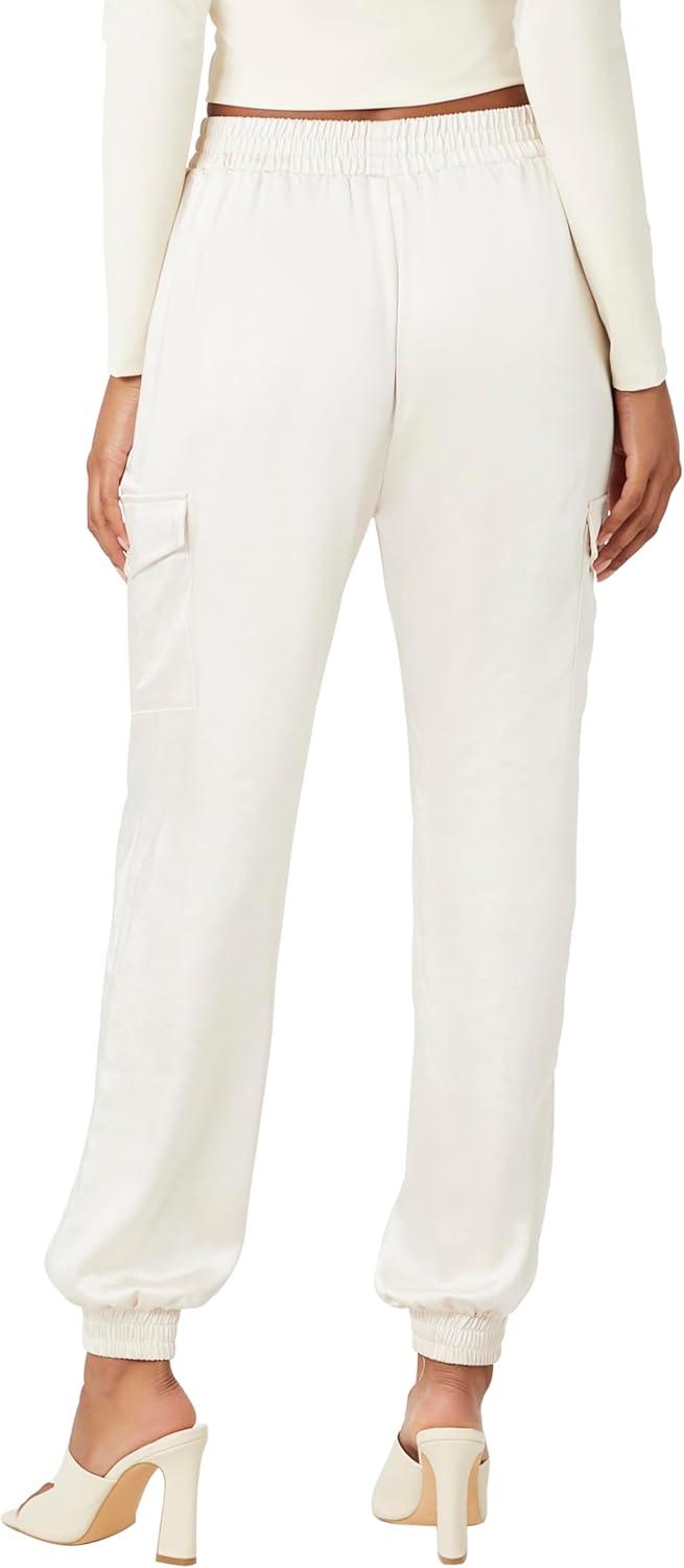 imageForever 21 Womens Satin HighRise JoggersWhite