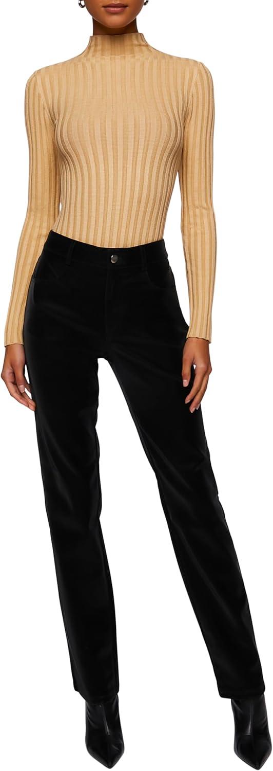 imageForever 21 womens Lettuceedge Mock Neck BodysuitBrown