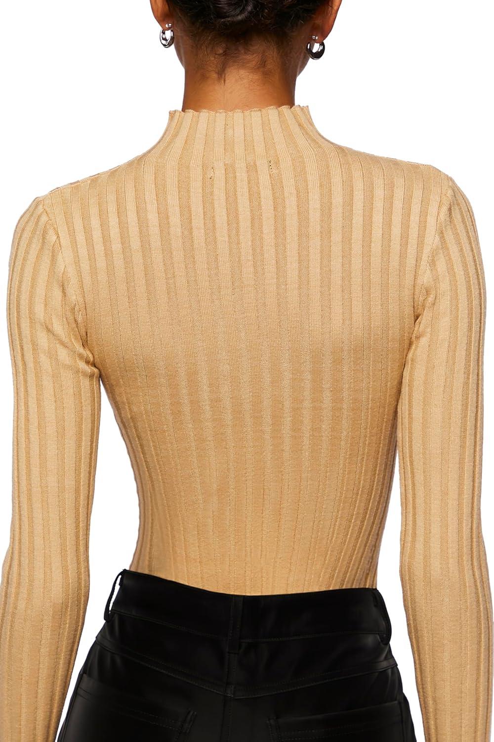 imageForever 21 womens Lettuceedge Mock Neck BodysuitBrown