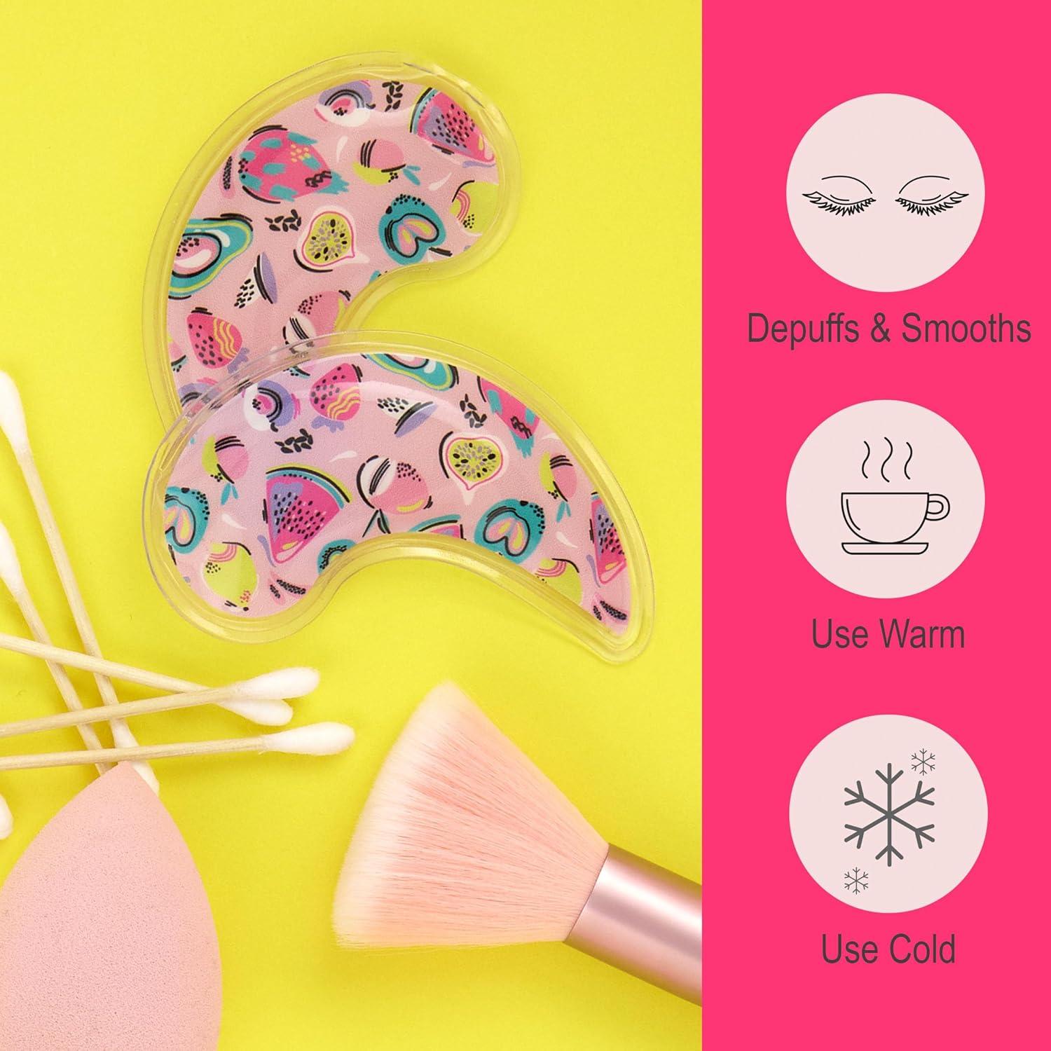 imageUnder Eye Masks Pack 4pc Clear Gel Eye Mask Patches with Colorful Fruit Prints for Depuffing and Smoothing UndereyesFruit