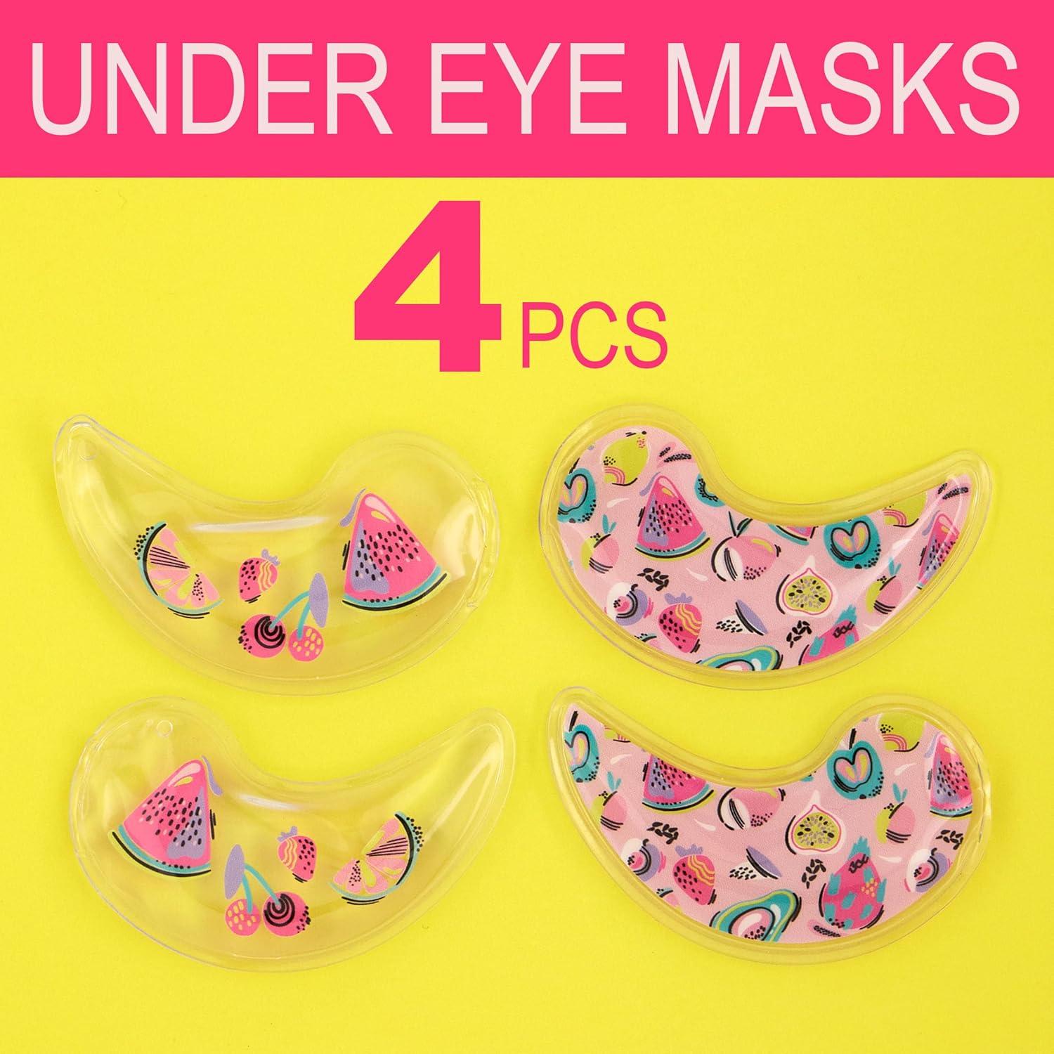 imageUnder Eye Masks Pack 4pc Clear Gel Eye Mask Patches with Colorful Fruit Prints for Depuffing and Smoothing UndereyesFruit
