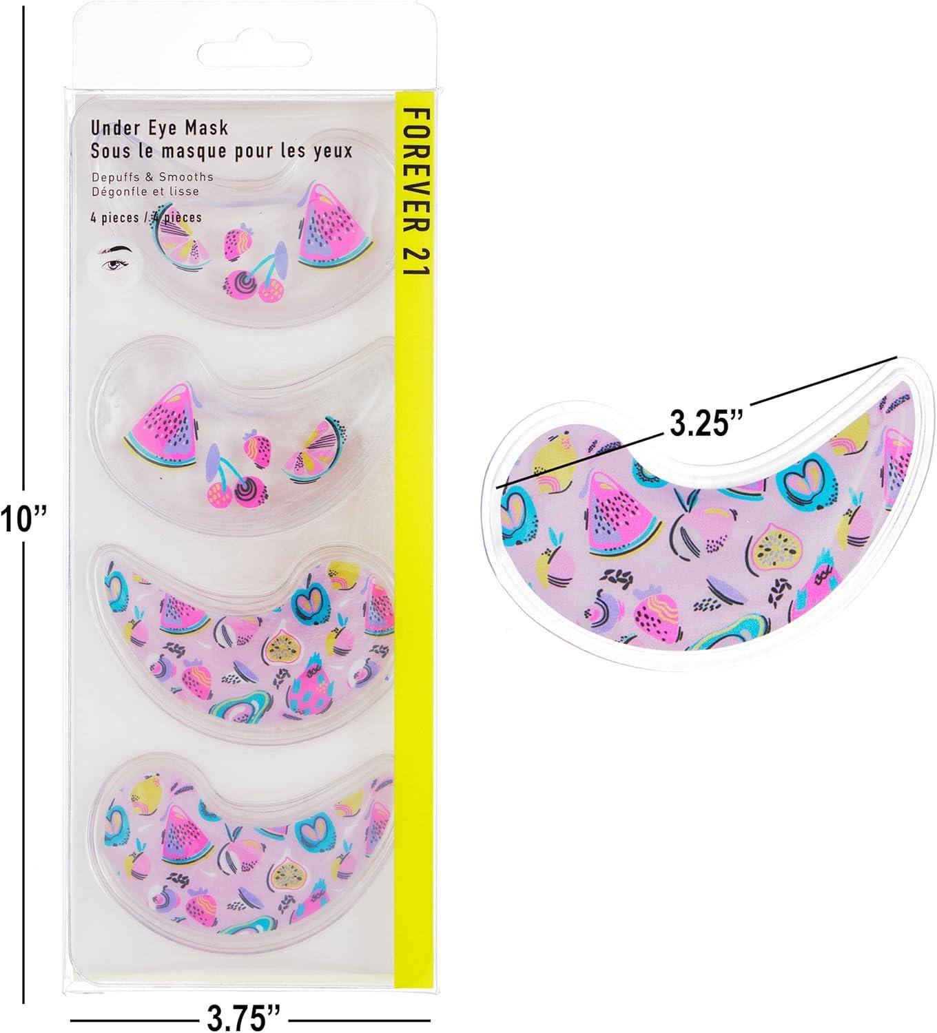 imageUnder Eye Masks Pack 4pc Clear Gel Eye Mask Patches with Colorful Fruit Prints for Depuffing and Smoothing UndereyesFruit