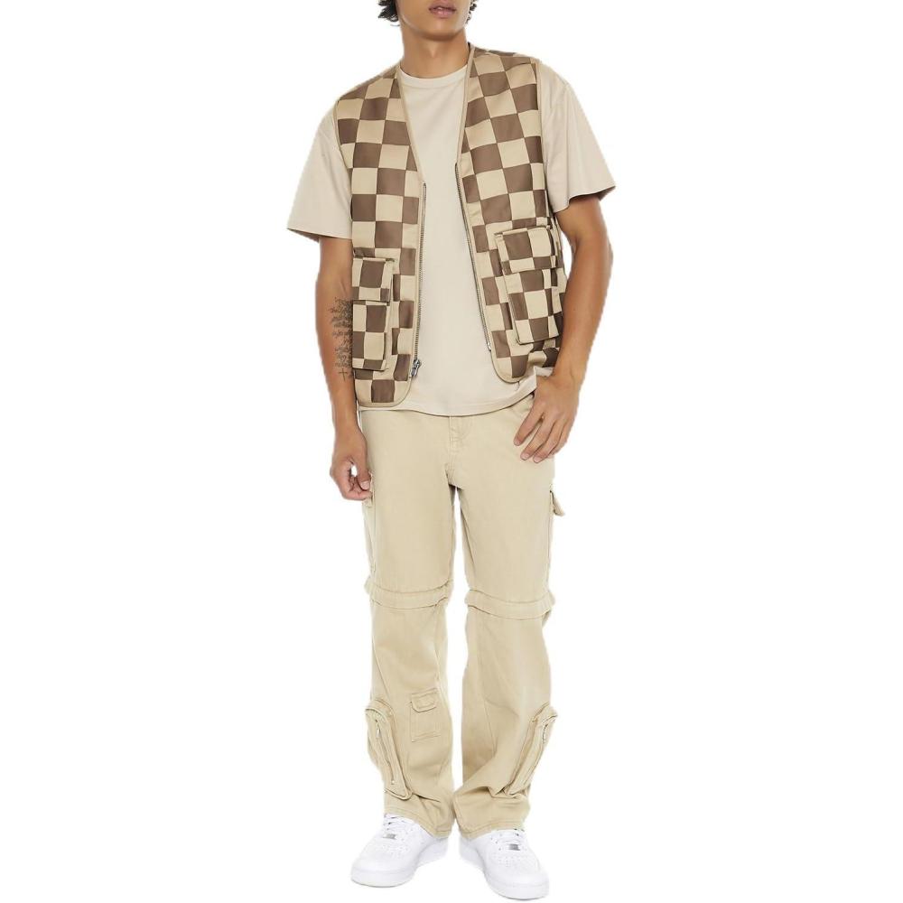 imageForever 21 Mens Convertible MidRise Cargo JeansTaupe