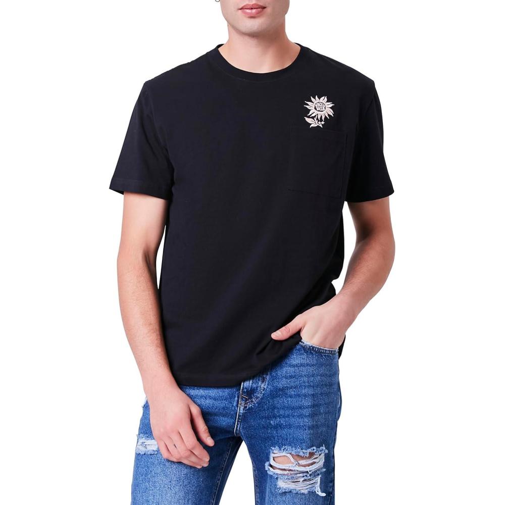 imageForever 21 Mens Embroidered Hazy Daze Graphic TeeBlack