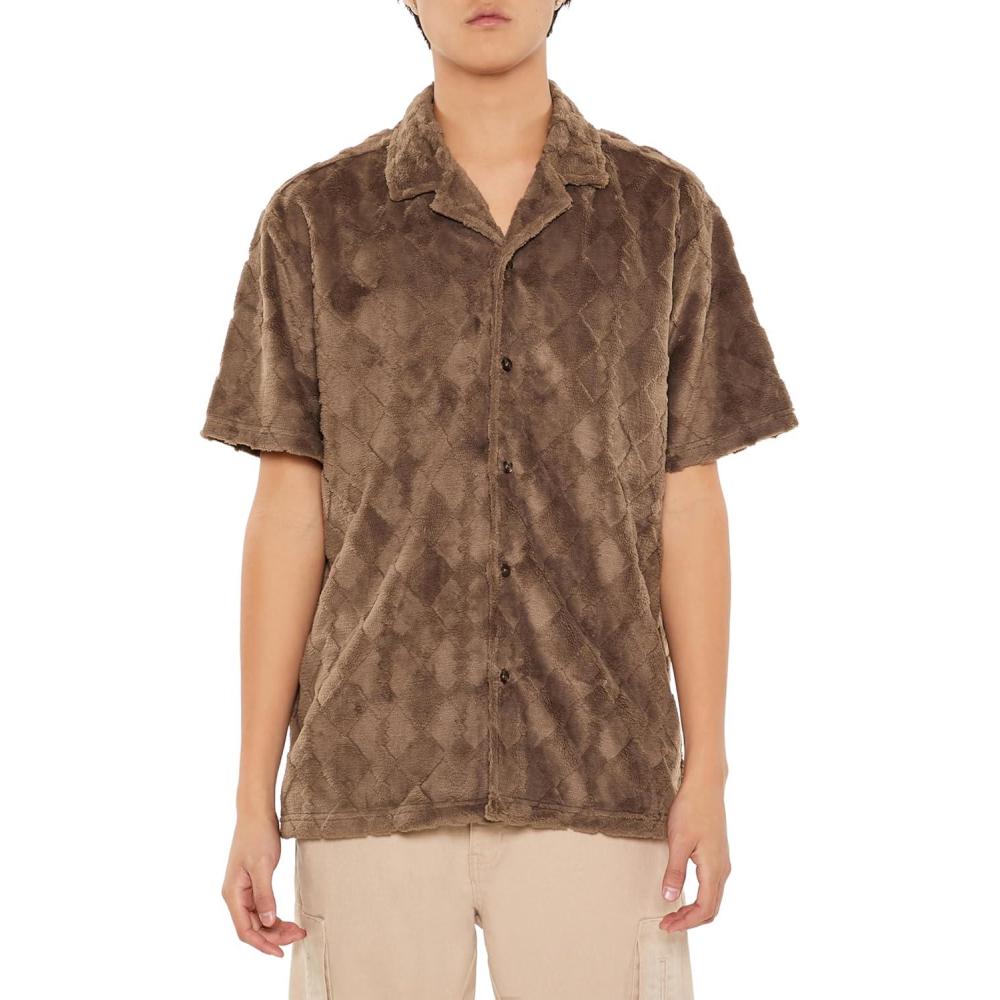 imageForever 21 Mens Plush Lattice ShirtBrown