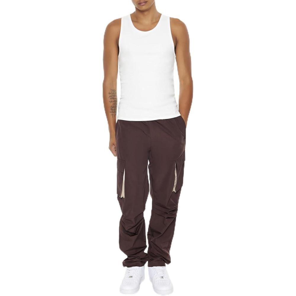 imageForever 21 Mens Slimfit Drawstring Cargo PantsDark Cocoa