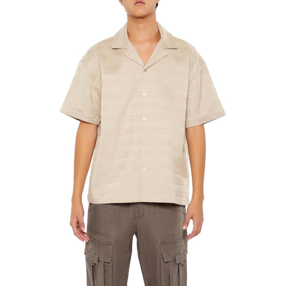 imageForever 21 Mens Striped DropSleeve ShirtBrown
