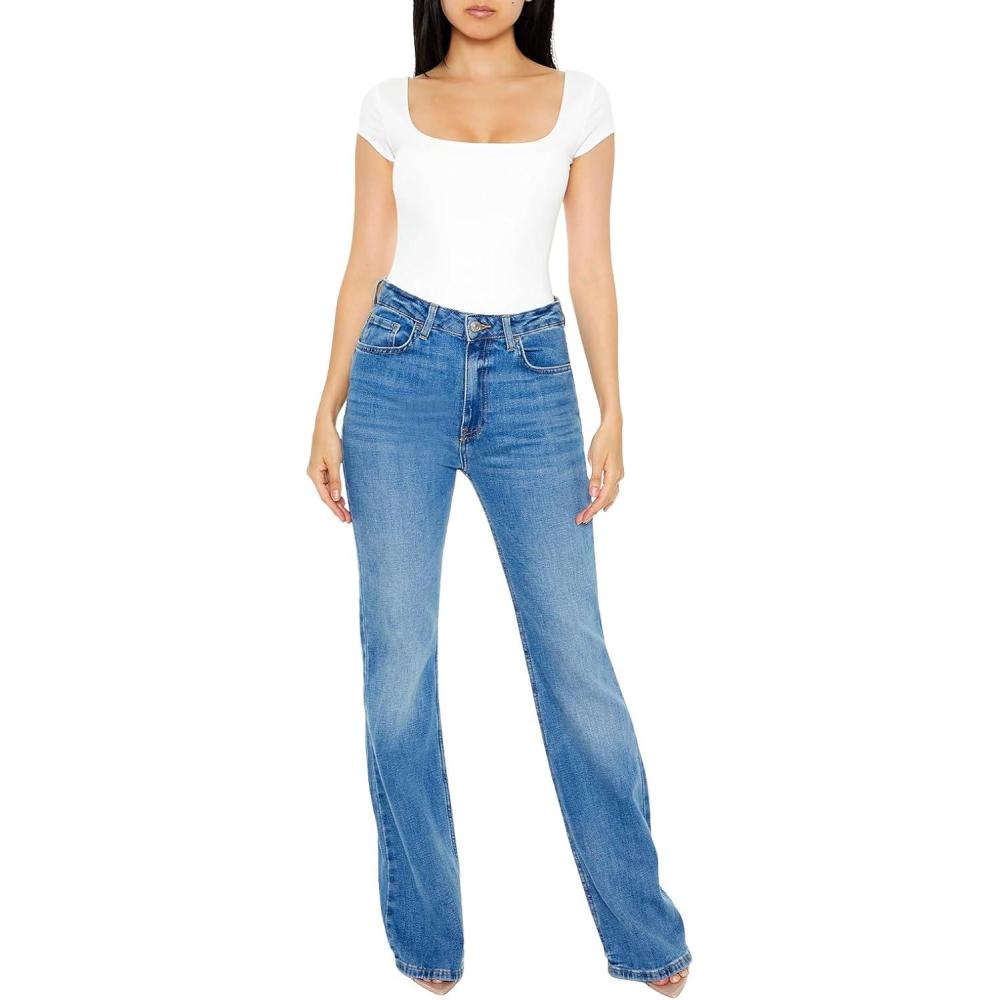 imageForever 21 Womens Fitted Tee BodysuitWhite