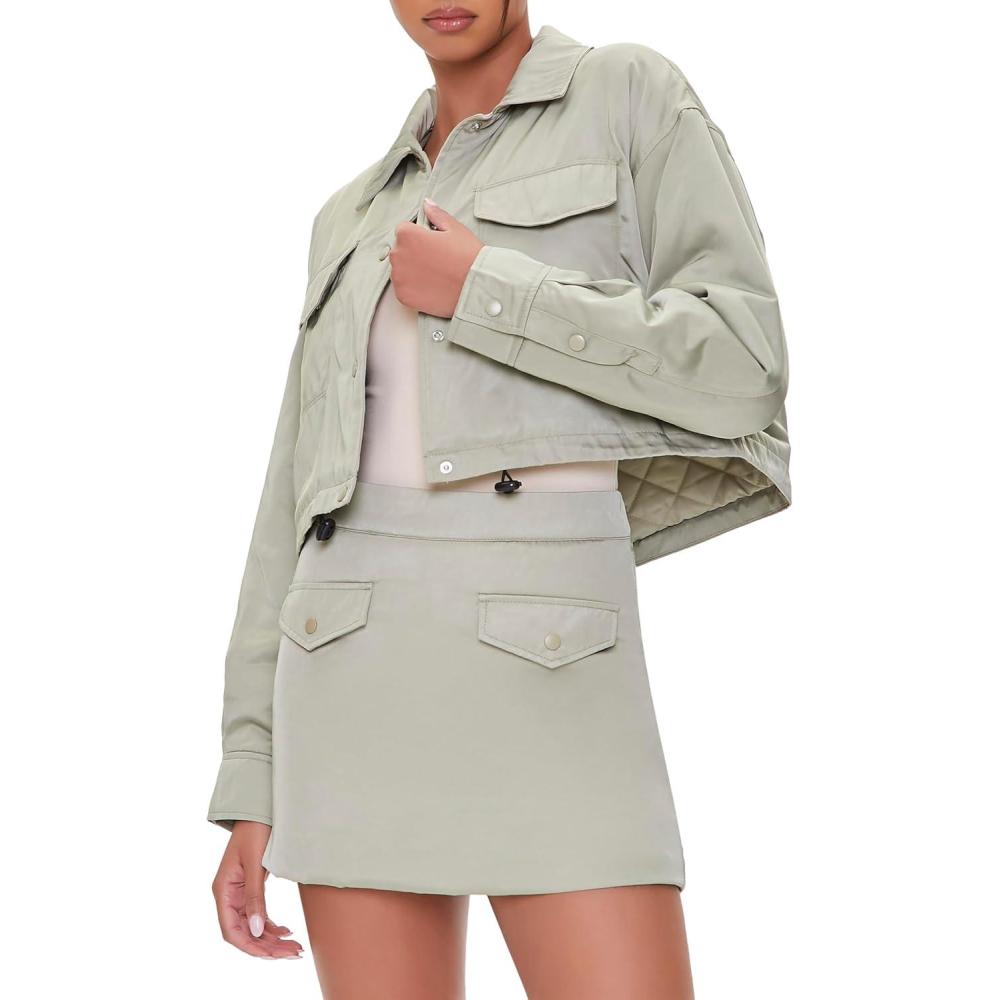 imageForever 21 Womens HighRise Mini SkirtSage