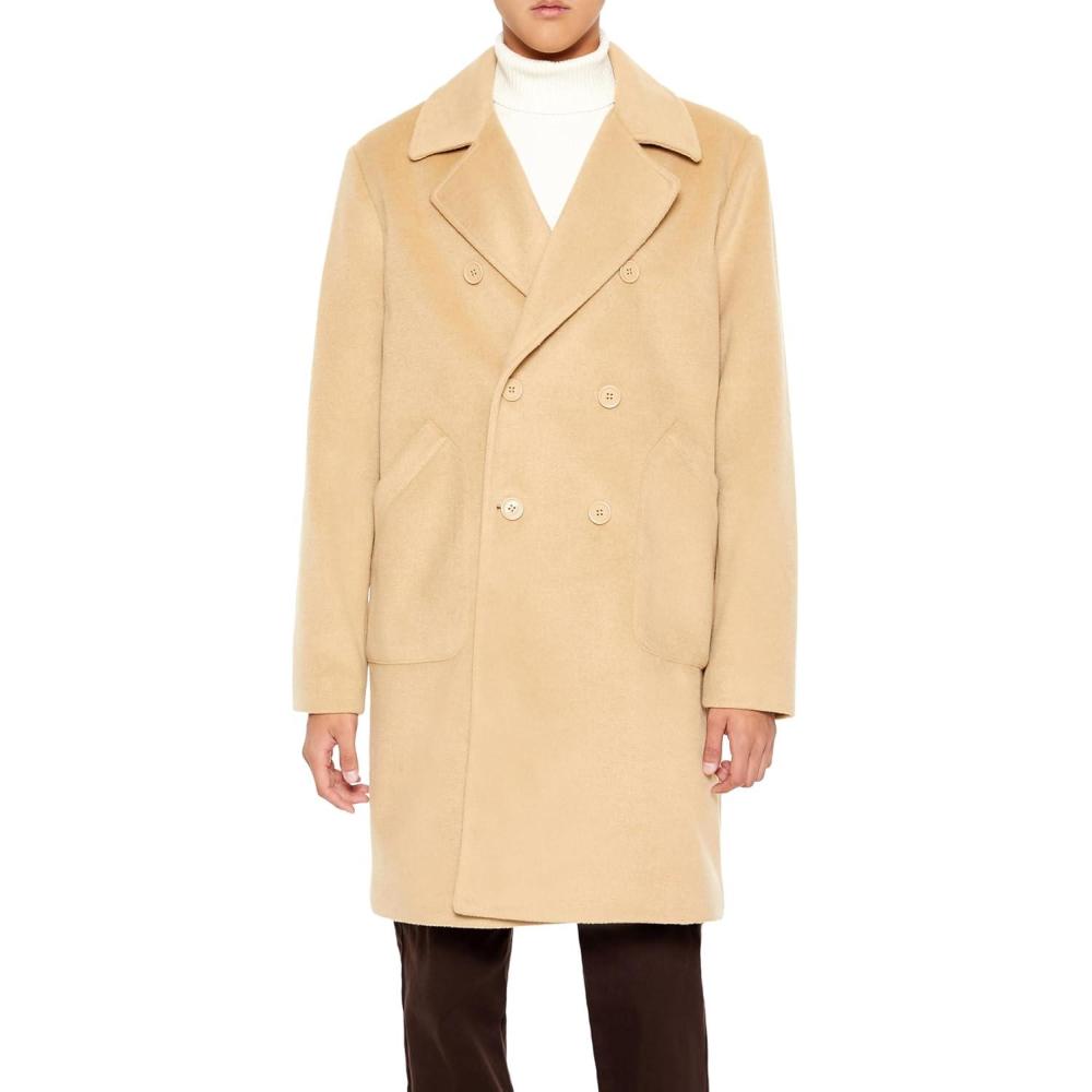 imageForever 21 mens Notched Doublebreasted CoatCamel