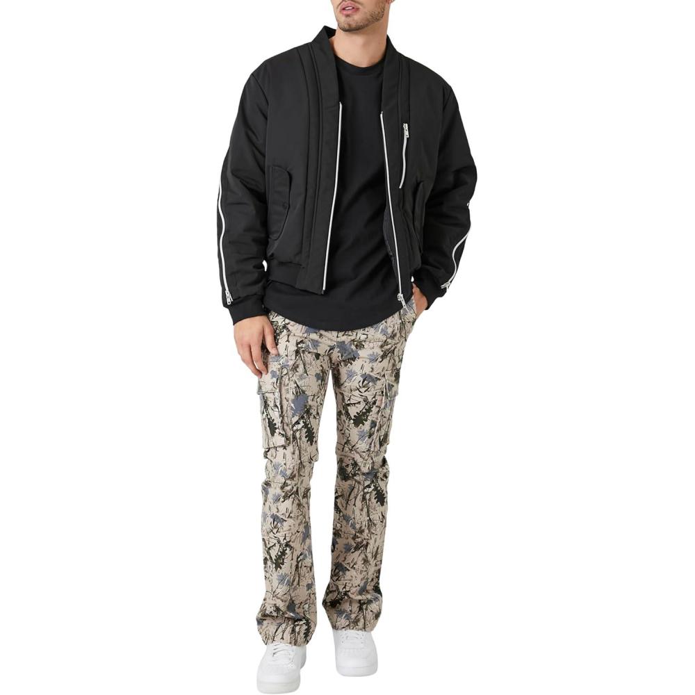 imageForever 21 mens Slimfit Camo Print Cargo PantsTaupeMulti