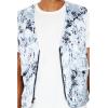 Forever 21 Mens Abstract Print Cargo Vest(Light Blue/Multi)