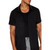Forever 21 Men’s Dolphin-Hem Short-Sleeve Shirt(Black)