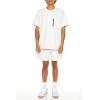 Forever 21 Men’s Heathered Oversized Zip Pocket Tee(Cream)