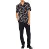 Forever 21 Men’s Leaf Print Short-Sleeve Shirt(Black)