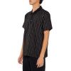 Forever 21 Men’s Pinstriped Polo Shirt(Black)
