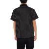 Forever 21 Men’s Pinstriped Polo Shirt(Black)