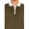 Forever 21 Men’s Quarter-Zip Sweater-Knit Polo Shirt(Green)
