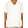 Forever 21 Men’s Rayon Cuban-Collar Shirt(White)