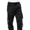Forever 21 Men’s Satin Drawstring Utility Strap Pants(Black)