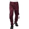 Forever 21 Men’s Satin Drawstring Utility Strap Pants(Sugarplum)
