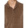 Forever 21 Men’s Soft Ribbed Knit Polo Shirt(Brown)